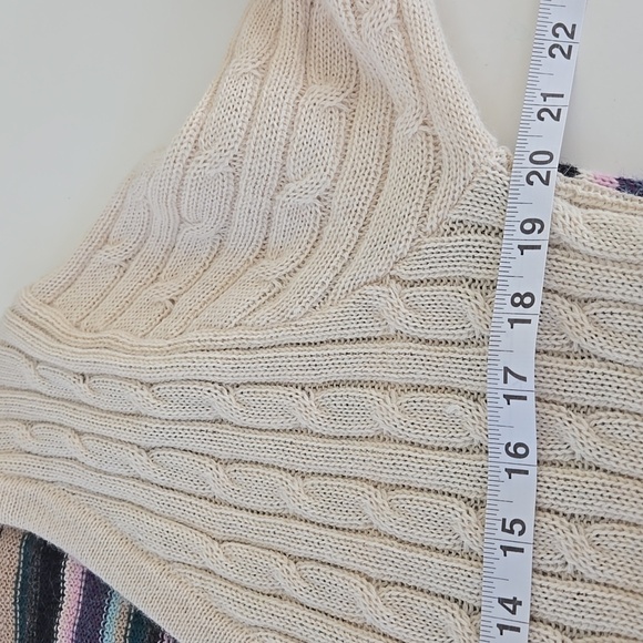 NOVICA Patchwork Ivory and Multi-Color Patchwork 100% Alpaca Knit Cardigan XL - Picture 15 of 16